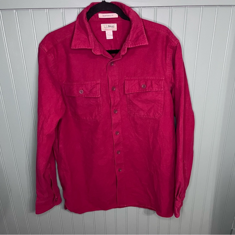 L.L. Bean Vintage Men's Chamois Cloth L/S Flannel Shirt Medium Traditional Fit